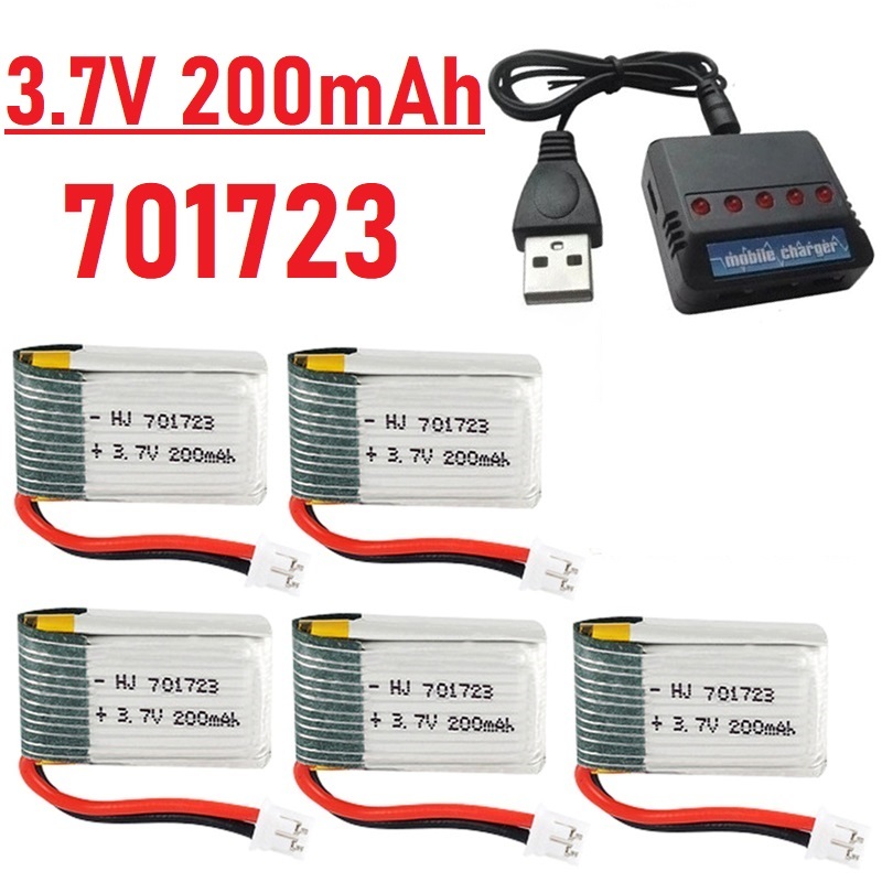 Eachine Drone E010 - Bateria Lipo 3.7V 200mAh com Carregador