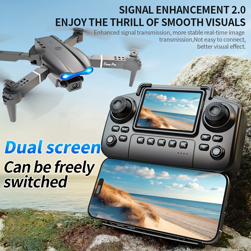 Drone dobrável E99 PRO MAX com - Drone Kit Octocopter avaliação e preço
